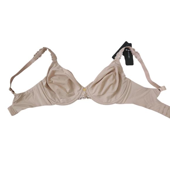 NEW Natori Pure Luxe Custom Coverage Contour Underwire Bra 32DD Beige - Picture 3 of 5